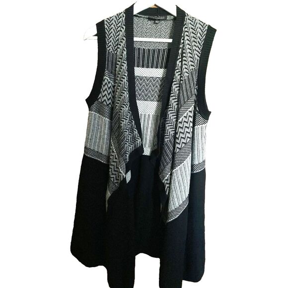 BANANA REPUBLIC Cardigan Sweater Open Front Sleeveless Long Women XS S Black - Picture 1 of 10